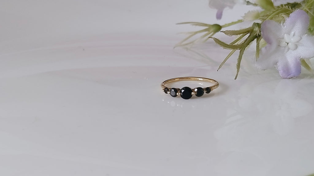 Yellow Topaz Baguette Rose Gold Ring, Minimalist Baguette Ring, Stacking Ring