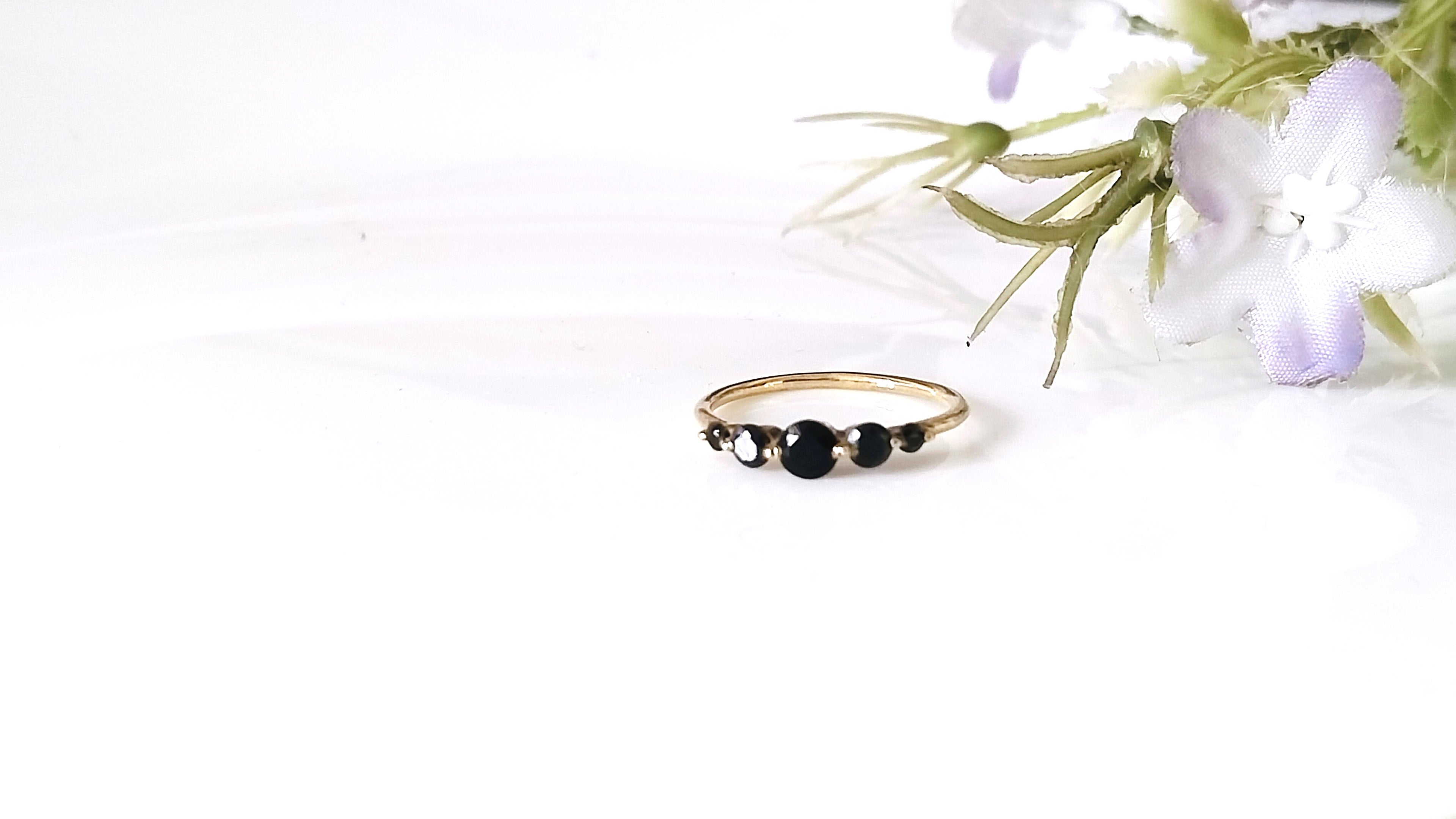 Black Onyx 14k Gold Ring, Dainty Stone Ring, Gift For Her, Personalized Gift