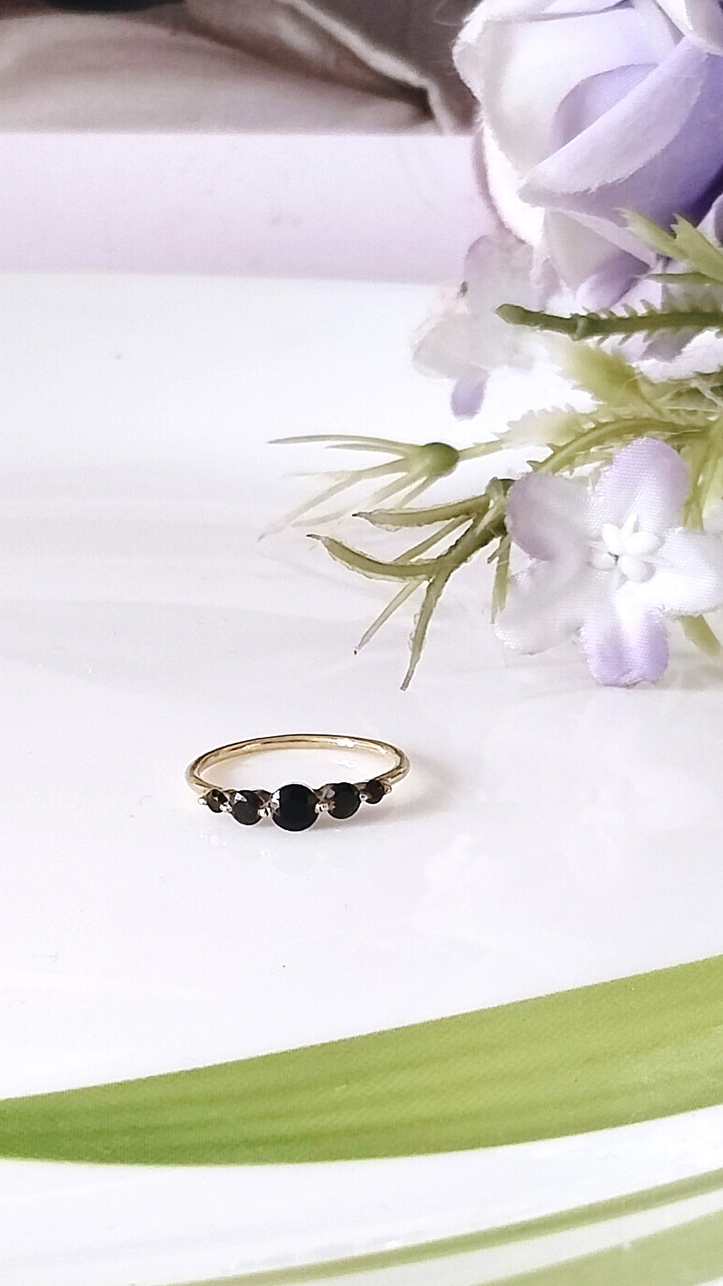 Black Onyx 14k Gold Ring, Dainty Stone Ring, Gift For Her, Personalized Gift