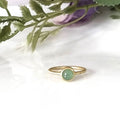 Green Jade 14k Gold Ring, Minimalist Gold Ring, Personalized Gift