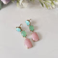 14k Gold Pink Opal Earrings, Minimalist 14k Gold Earrings, Gift For Her