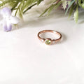 Peridot 14k Rose Gold Ring, Minimalist Stone Ring, Personalized Gift, Anniversary Ring
