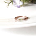 Peridot baguette 14k rose gold ring, dainty peridot ring, personalized gift, anniversary ring, gift for her