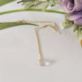 Rose Quartz 14k Gold Necklace, Minimalist Stone Necklace, Gift For Her