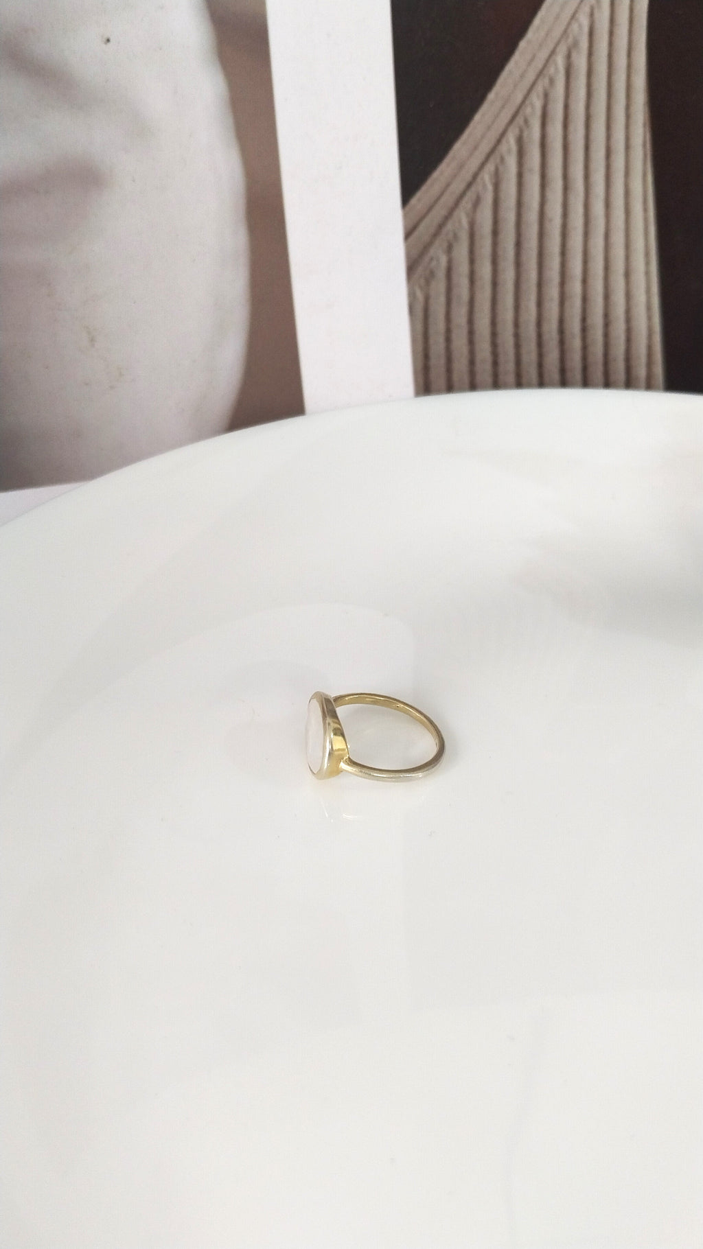 Moonstone 14k Gold Ring, Minimalist Stone Ring, Gift For Her,