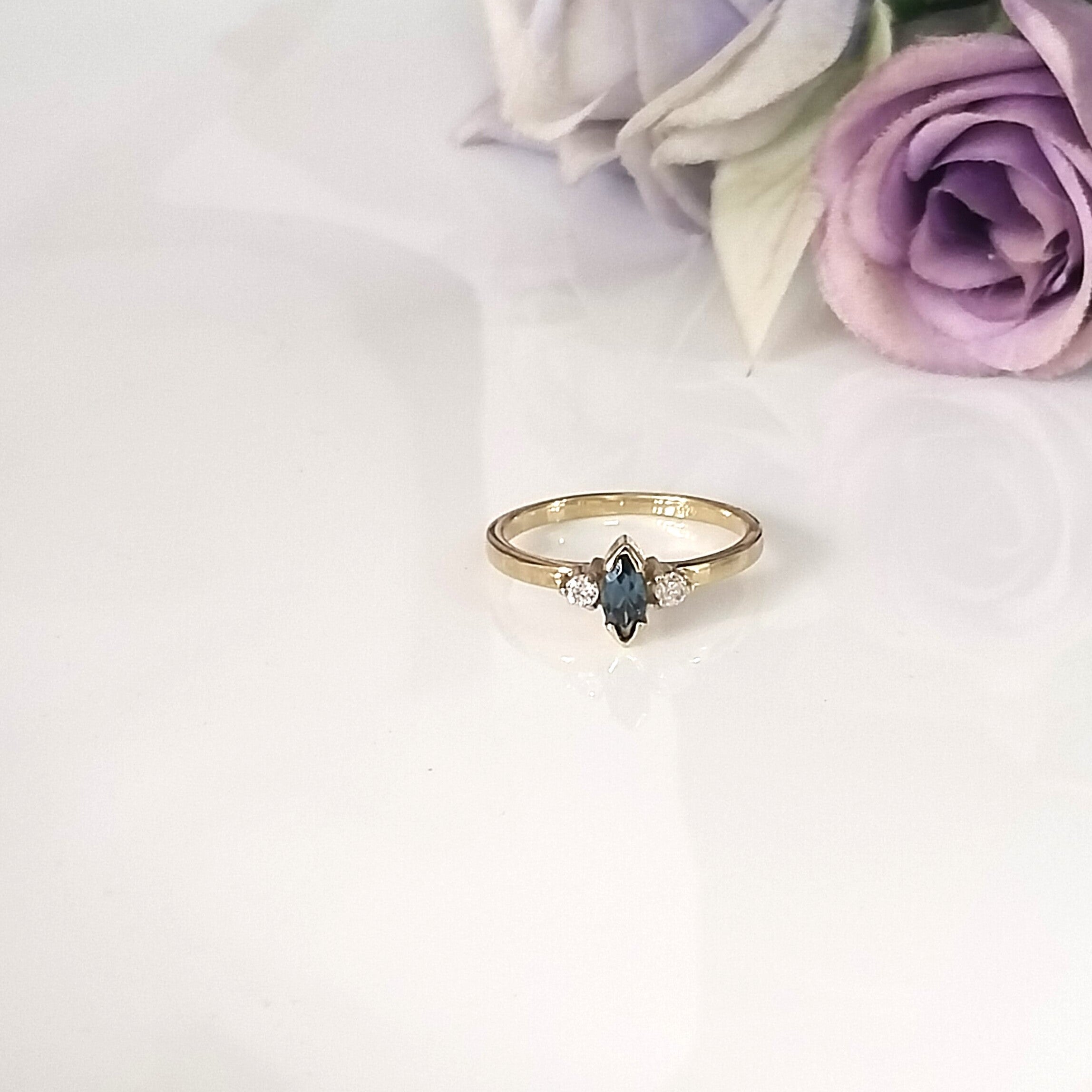 London topaz 14k gold ring, Minimalist engagement ring, personalized gift , anniversary ring