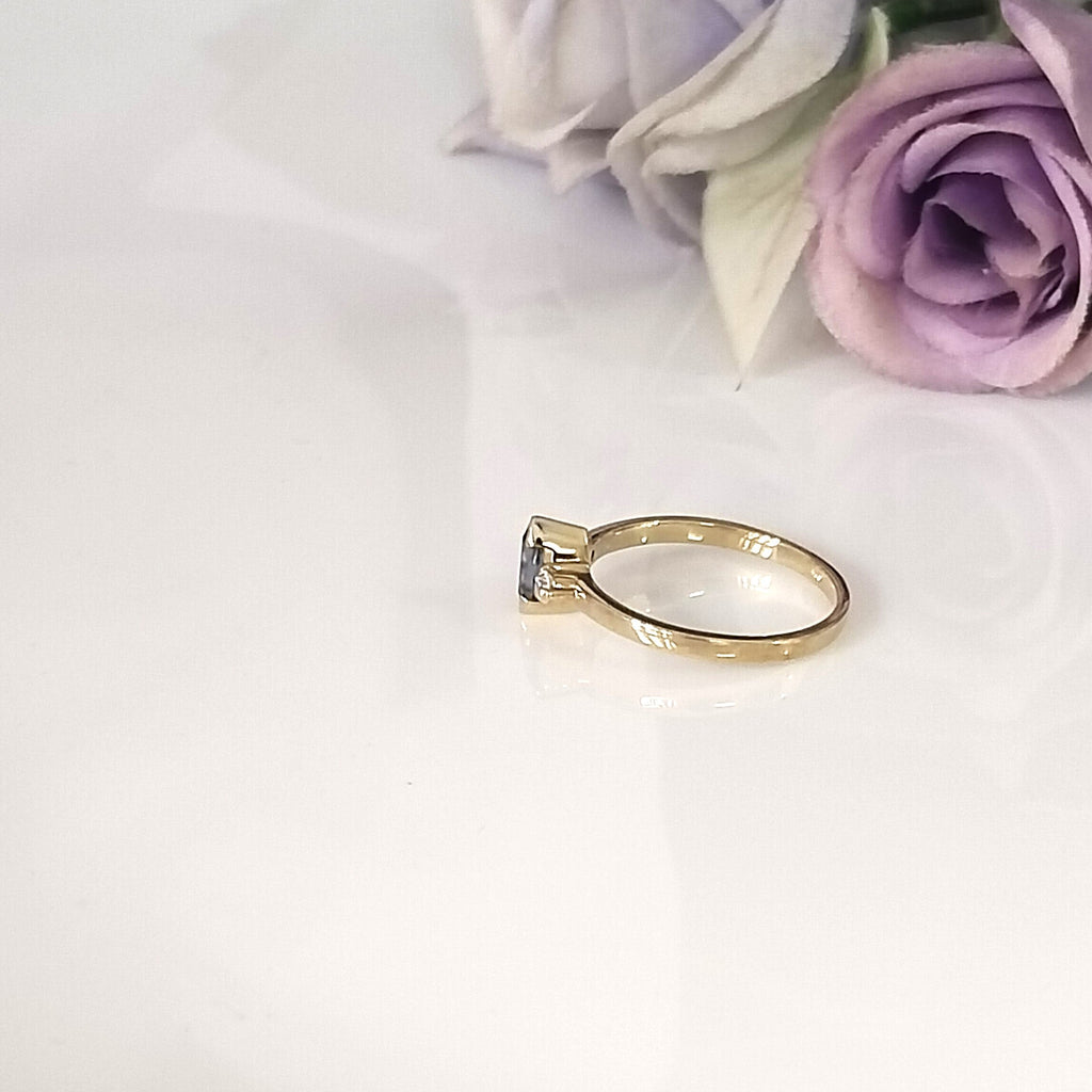 London topaz 14k gold ring, Minimalist engagement ring, personalized gift , anniversary ring