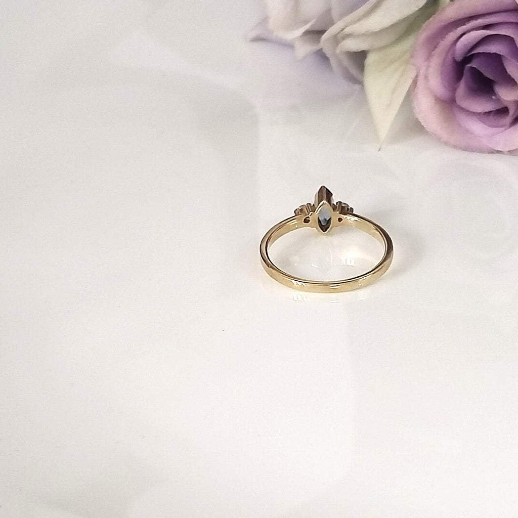 London topaz 14k gold ring, Minimalist engagement ring, personalized gift , anniversary ring