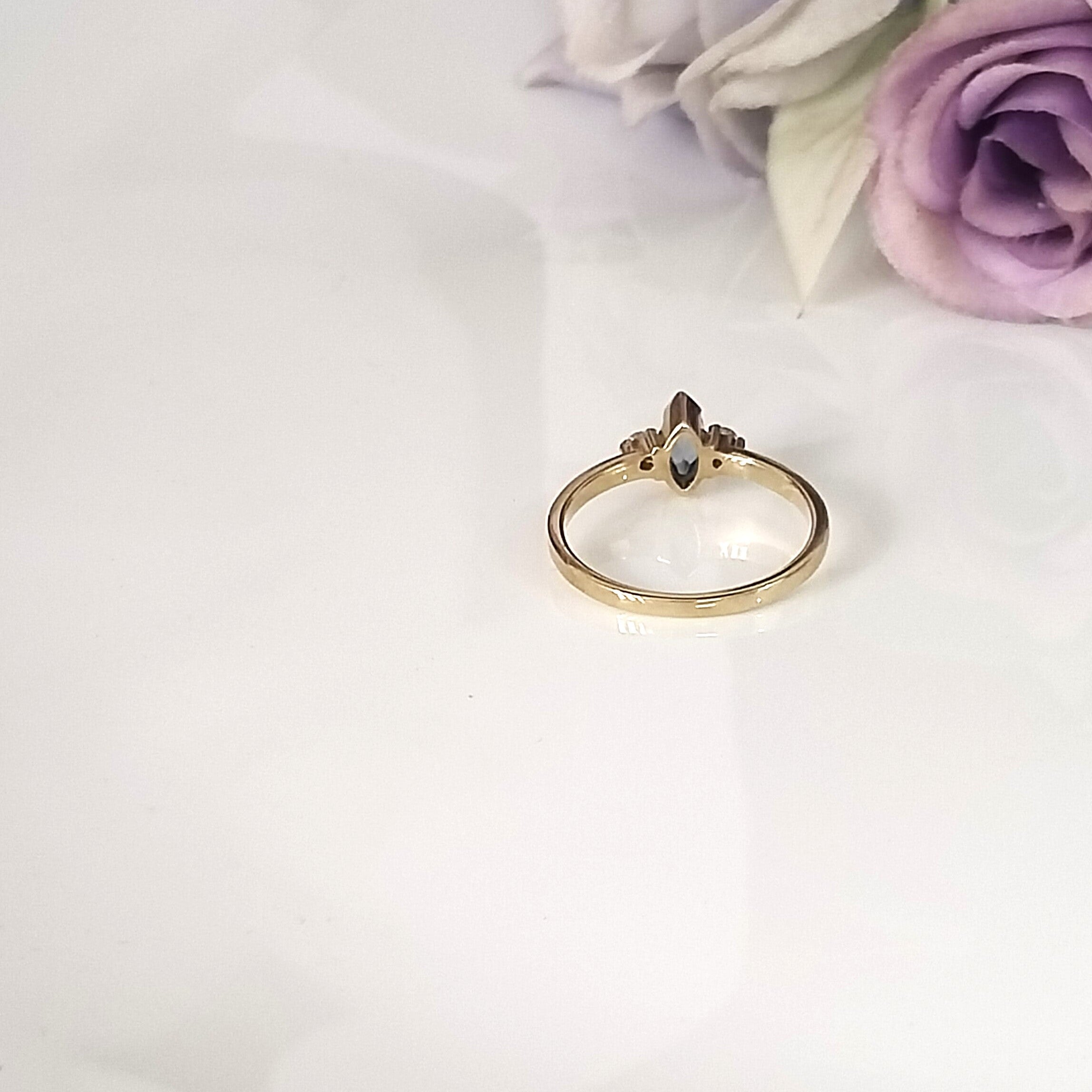 London topaz 14k gold ring, Minimalist engagement ring, personalized gift , anniversary ring
