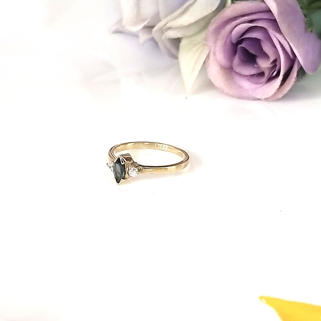 London topaz 14k gold ring, Minimalist engagement ring, personalized gift , anniversary ring