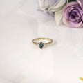 London topaz 14k gold ring, Minimalist engagement ring, personalized gift , anniversary ring