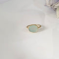 Blue Chalcedony 14k Gold Ring, Minimalist Stone Ring, Personalized Gift