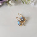 14k Gold Labradorite Earrings, Minimalist Stone Earrings, Gift For Her