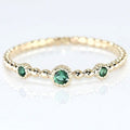 Emerald Dainty 14k Gold Ring, Minimalist Stacking Ring, Gift For Her