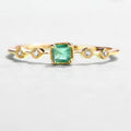 Emerald 14k Gold Engagement ring, Emerald vintage ring, Gift for her