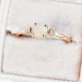 Opal 14k Gold Engagement Ring, Moissanite 14k Gold Ring, Gift For Her, Personalized Gift