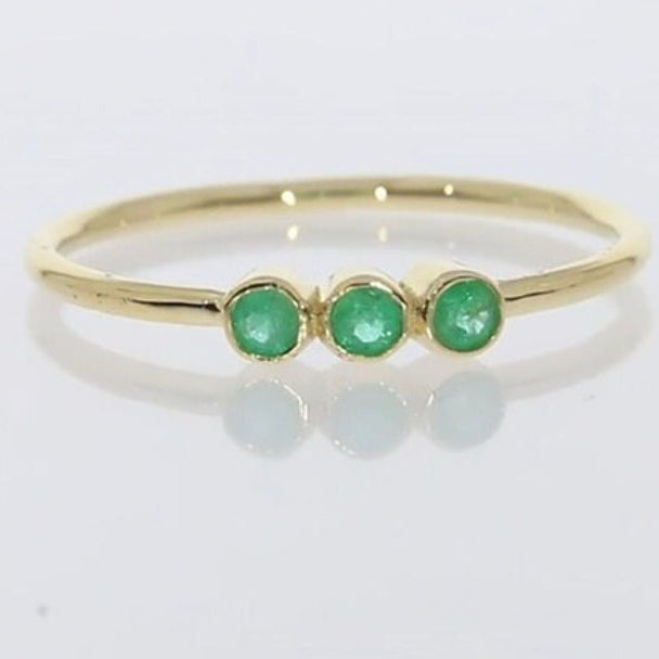 Dainty Emerald 14k Gold Ring
