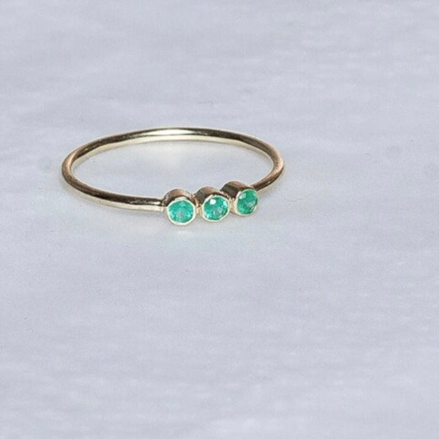 Dainty Emerald 14k Gold Ring