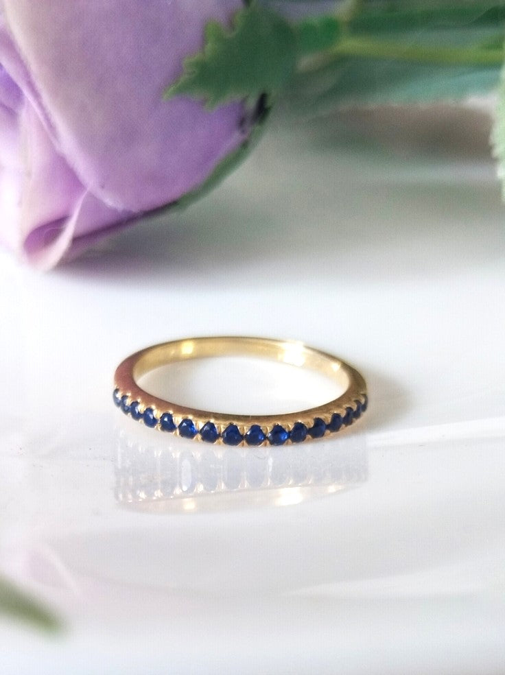 Blue Sapphire 14k Gold Ring, Minimalist Stone Ring, Gift For Her, Personalized Gift