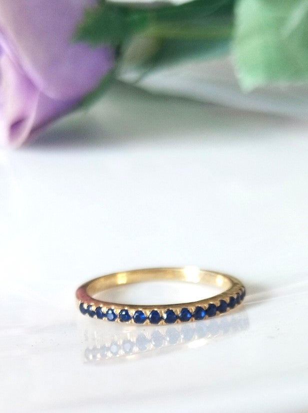 Blue Sapphire 14k Gold Ring, Minimalist Stone Ring, Gift For Her, Personalized Gift