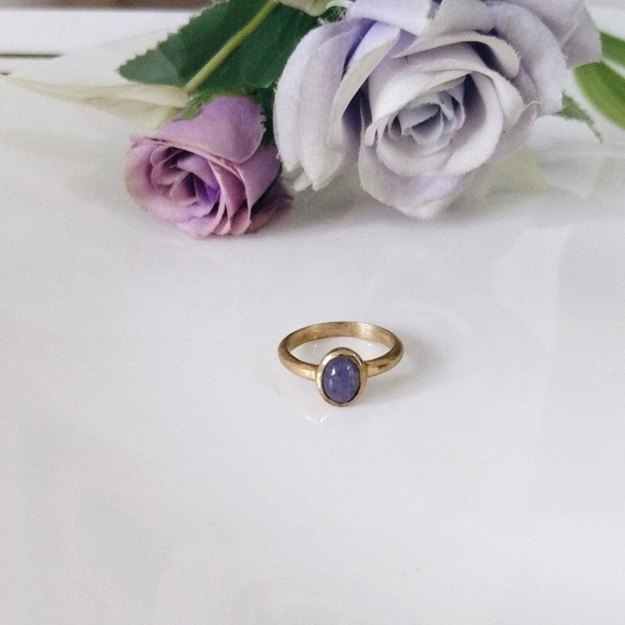 Blue Sapphire 14k Gold Ring, Minimalist Stone Ring, Gift For Her, Personalized Gift